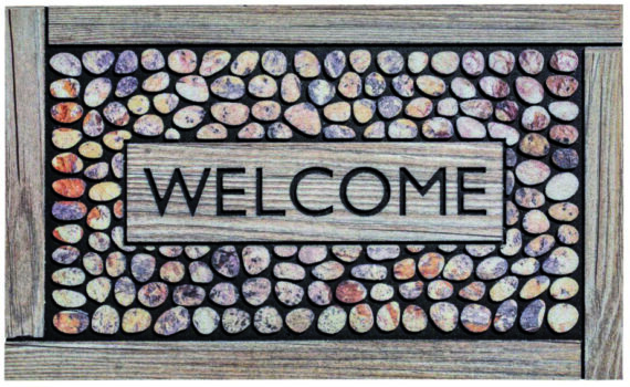 319 Residence 45x75 007 welcome framed pebbles