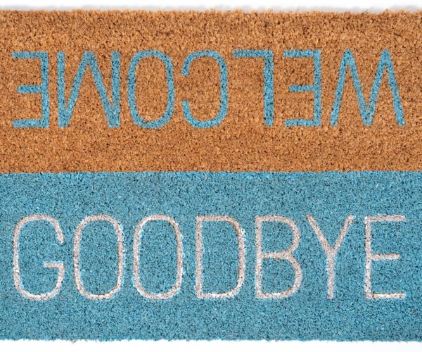 Sdim Πατάκι Εισόδου από Κοκοφοίνικα με Αντιολισθητικό Υπόστρωμα Ruco Print 809 Welcome Goodbye Blue 40×60εκ.