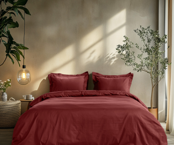 Beauty Home Ζεύγος μαξιλαροθήκες μονόχρωμες Art 1700 Harmony 52×73 Μπορντό