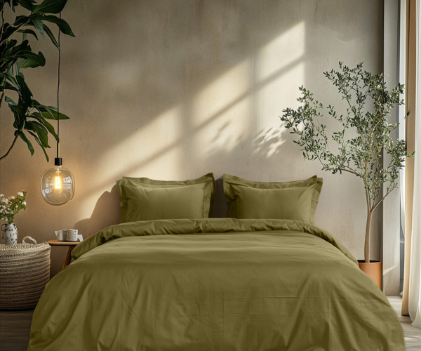 Beauty Home Ζεύγος μαξιλαροθήκες μονόχρωμες Art 1700 Harmony 52×73 Λαδί