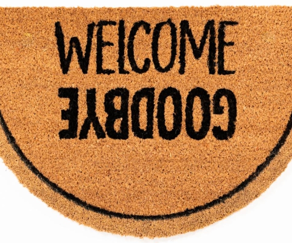 Sdim Ημικυκλικό Πατάκι Εισόδου από Κοκοφοίνικα με Αντιολισθητικό Υπόστρωμα Coco Gold 920 Welcome Goodbye 40×60εκ.