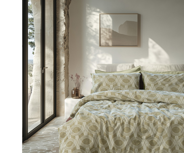 Beauty Home Σετ σεντόνια υπέρδιπλα Glory Art 12377 240×265 Λαδί