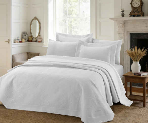 Beauty Home Σετ κουβερλί υπέρδιπλο 3τμχ Promise Art 12499 230×250 Λευκό