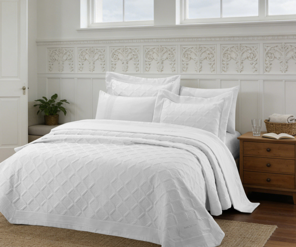 Beauty Home Σετ κουβερλί υπέρδιπλο 3τμχ Promise Art 12507 230×250 Λευκό