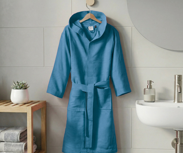 Beauty Home Μπουρνούζι με κουκούλα Mojo Art 3472 Μπλε